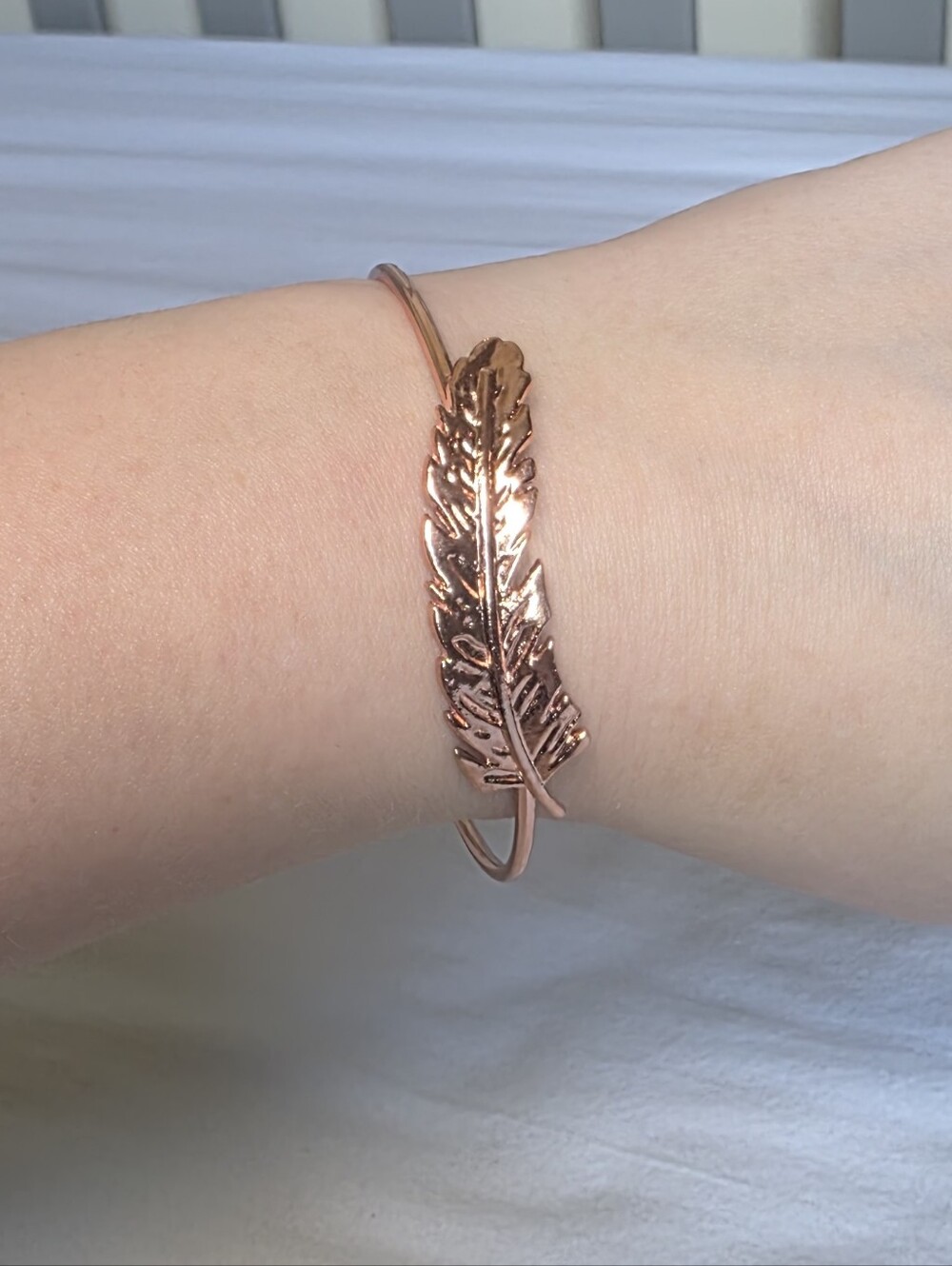 Rose Gold Feather Cuff Bracelet Unbranded
